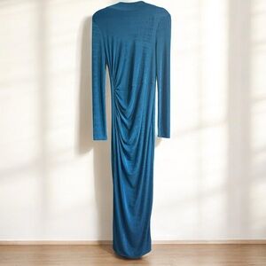 SHEIN Teal Long Sleeve Maxi Dress
